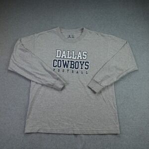 Dallas‎ Cowboys T-Shirt Boys XL Gray Long Sleeve NFL Football Team Apparel